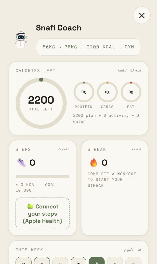 شاشة سنافي كوتش في SmartKitch